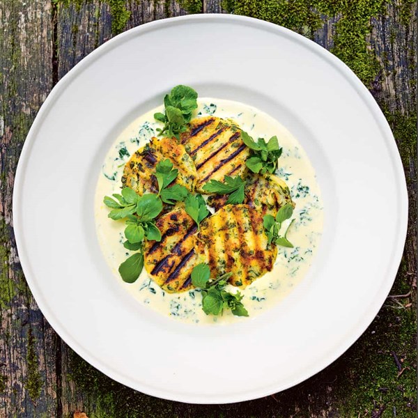 Polenta, spinach, Parmesan