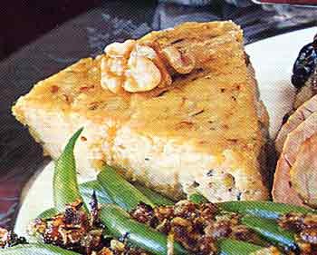 Polenta triangles with rosemary and walnuts