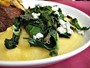 Polenta with blue cheese and garlicky Swiss chard