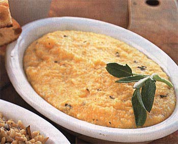 Polenta with fresh herbs and white cheddar cheese