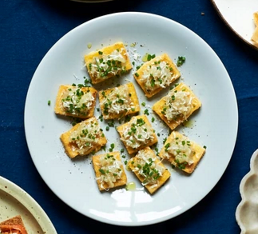 Polenta with Jerusalem artichokes and truffle oil