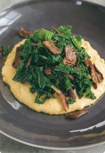 Polenta with kale and porcini