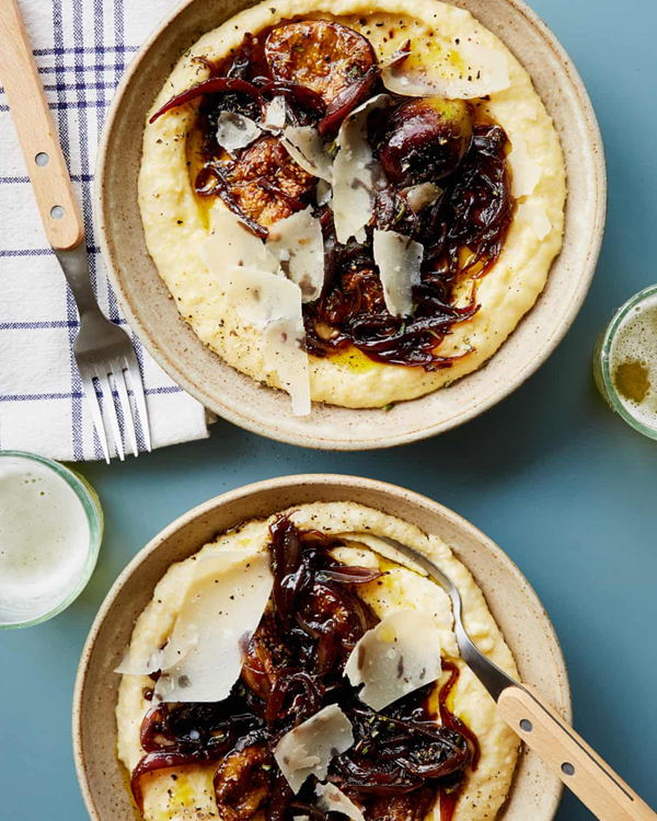 Polenta with sweet-and-sour figs and pecorino