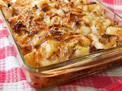 Polish cabbage, potato, and bacon casserole