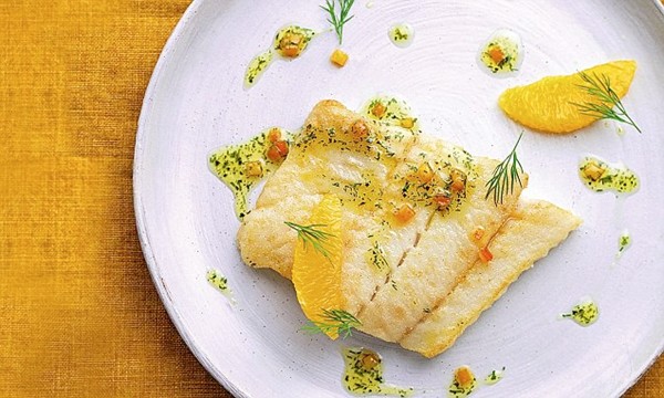Pollack with orange & dill