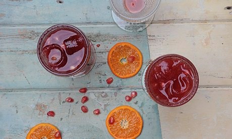Pomegranate and clementine sunrise