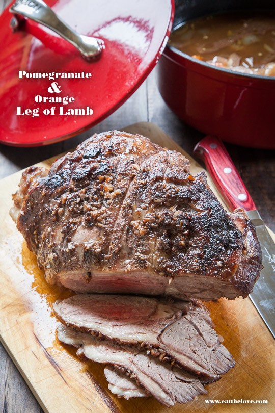 Pomegranate and orange leg of lamb