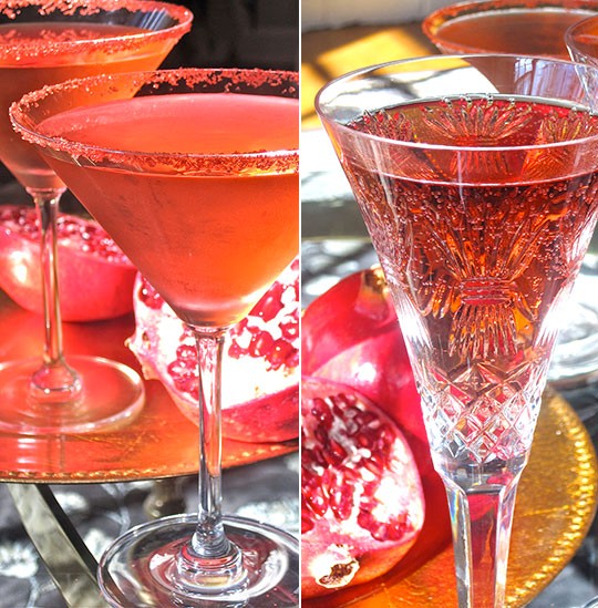 Pomegranate and Prosecco spritzer