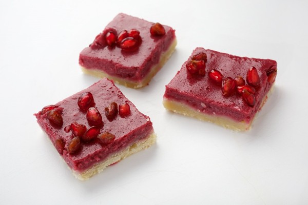 Pomegranate and raspberry bars