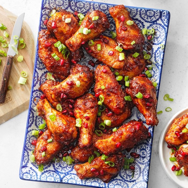 Pomegranate-BBQ chicken wings