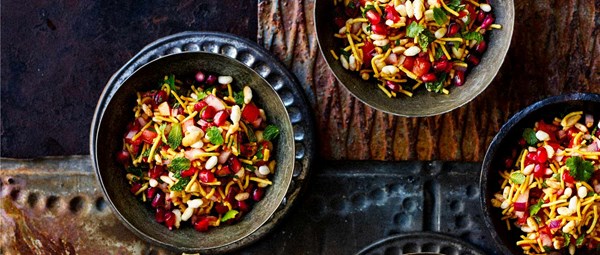 Pomegranate bhel puri