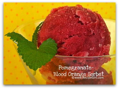 Pomegranate-blood orange sorbet