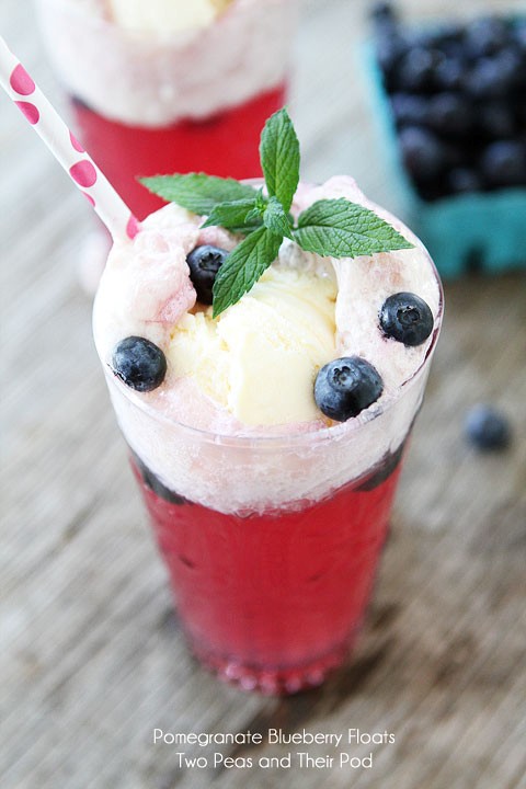 Pomegranate blueberry floats