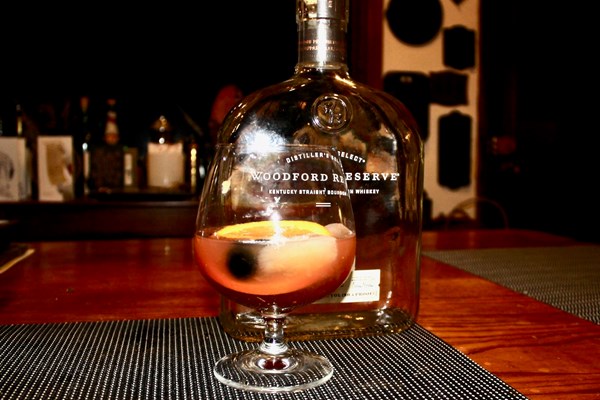 Pomegranate bourbon sour