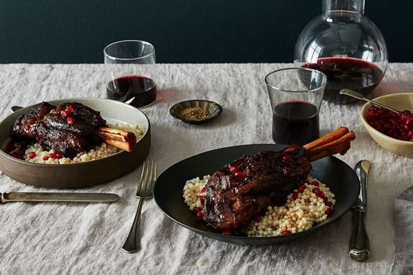 Pomegranate-braised lamb shanks