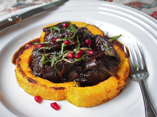 Pomegranate braised lamb shoulder