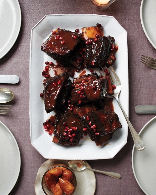 Pomegranate-braised short ribs