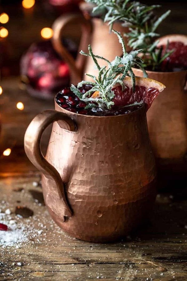 Pomegranate Champagne mule