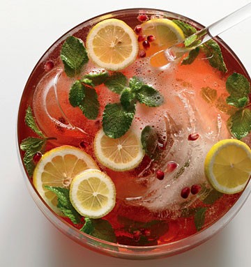 Pomegranate-Champagne punch