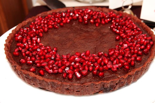 Pomegranate chocolate tart