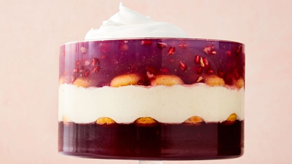 Pomegranate-coconut trifle