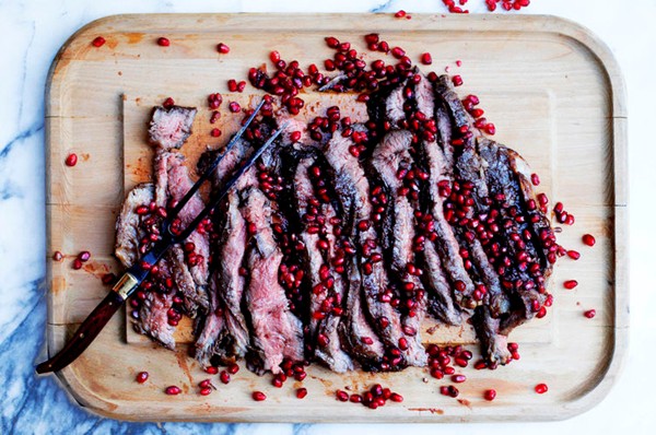 Pomegranate flank steak