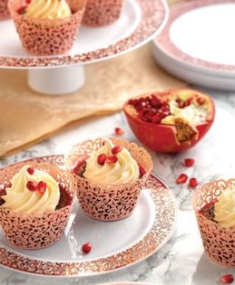 Pomegranate ginger cupcakes