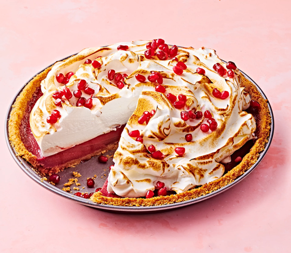 Pomegranate-ginger meringue pie