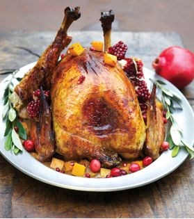 Pomegranate-infused roast turkey braise (Buqalamun-e beriyan ba anar)