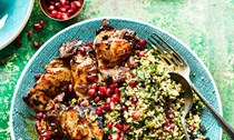 Pomegranate molasses chicken with bulgar salad