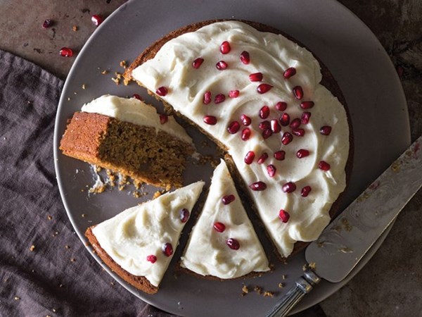 Pomegranate molasses gingerbread cake