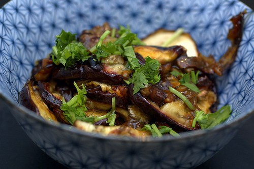 Pomegranate molasses glazed eggplant