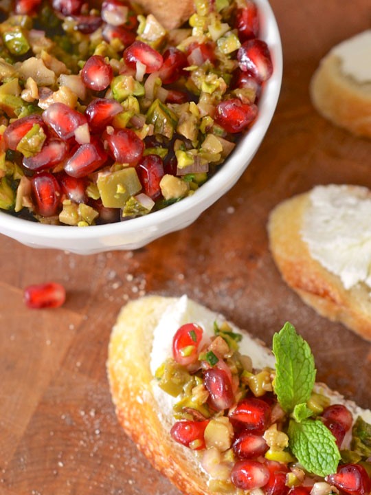Pomegranate olive relish