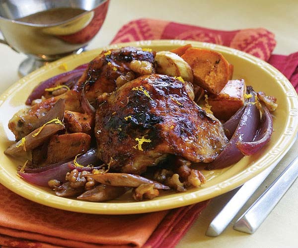 Pomegranate-orange chicken
