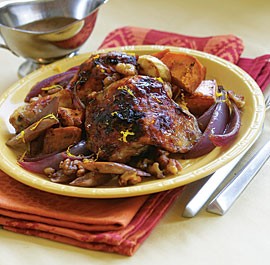 Pomegranate-orange chicken