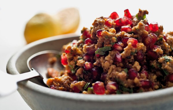 Pomegranate-orange relish with walnuts