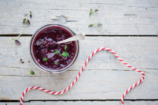 Pomegranate, raspberry & thyme jam