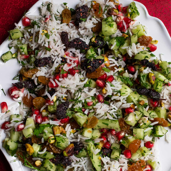 Pomegranate rice salad
