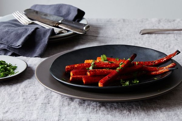 Pomegranate roasted carrots