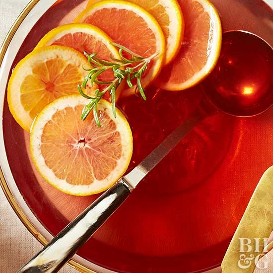 Pomegranate-rosemary shrub