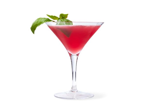 Pomegranate-sake martini 