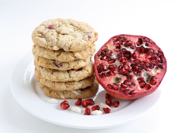 Pomegranate white chocolate chunk cookies