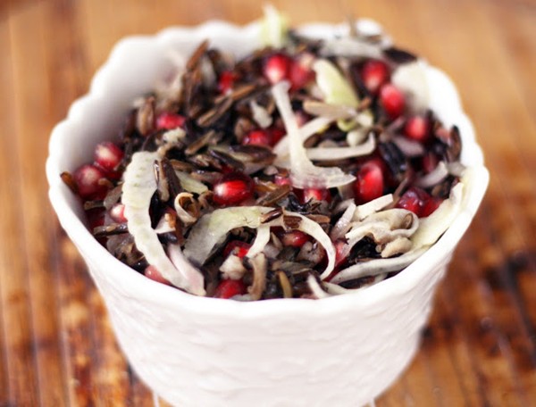 Pomegranate wild rice salad