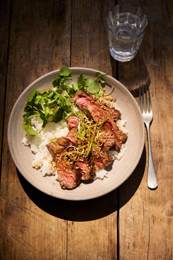 Ponzu, pepper and garlic bavette