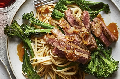 Ponzu tenderstem with marinated steak & noodles