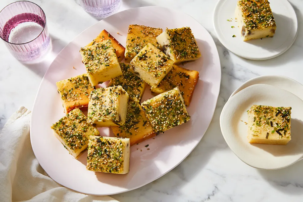 Popcorn butter mochi with furikake & black sesame