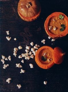 Popcorn chowder with achiote