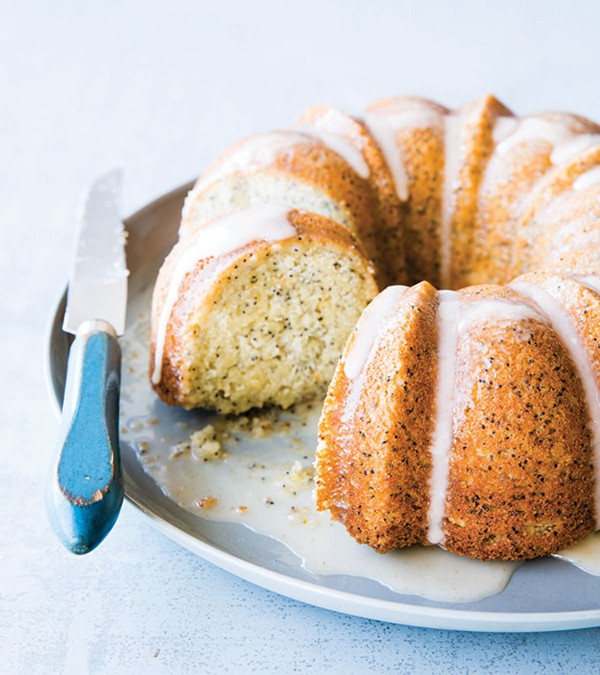 Poppy seed bundt cake with clementine glaze