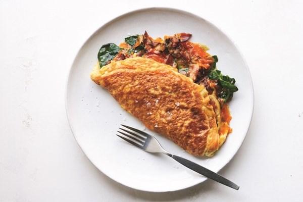 Pop's double-stuffed, double-fluffed American omelet