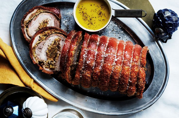 Porchetta with bacon and brioche
